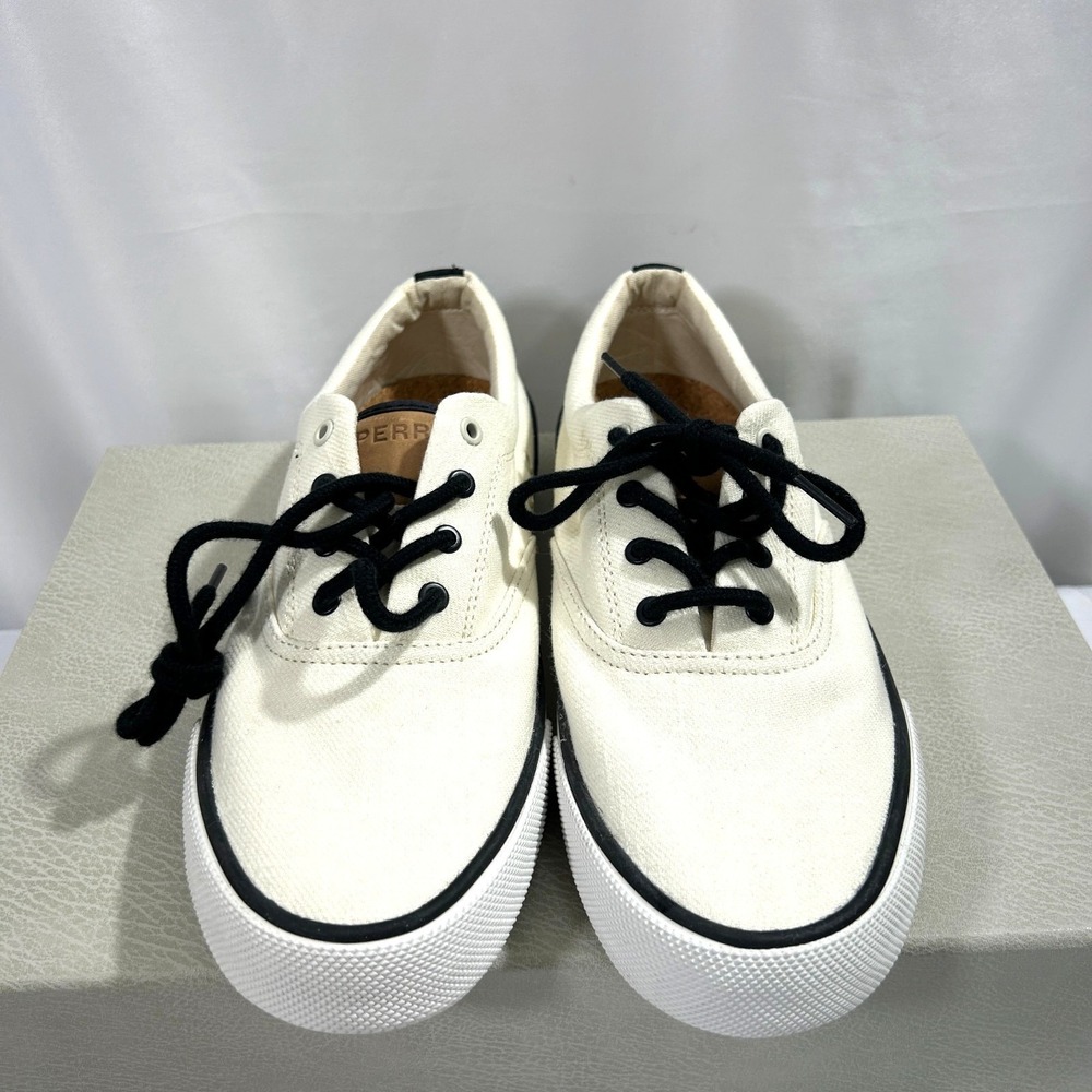 Sperry Sea Cycled Striper II CVO‎ Mens Sneakers White Size US 9 Textured Lace-Up